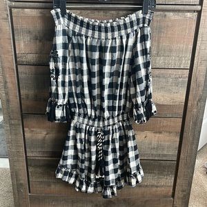 Gingham off shoulder dress
